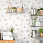 G45414 Coffee Just Kitchens Beige Wallpaper By Galerie
