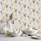 G45416 Free Range Just Kitchens Blue, Yellow and Red Wallpaper By Galerie