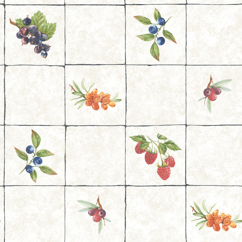 G45417 Fruit Tile Just Kitchens Beige Wallpaper By Galerie