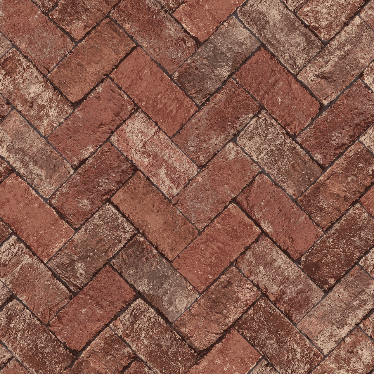 G45424 Herringbone Brick Just Kitchens Red Wallpaper By Galerie
