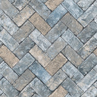 G45425 Herringbone Brick Just Kitchens Blues and Taupe Wallpaper By Galerie