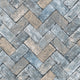 Herringbone Brick Just Kitchens Blues and Taupe Wallpaper By Galerie