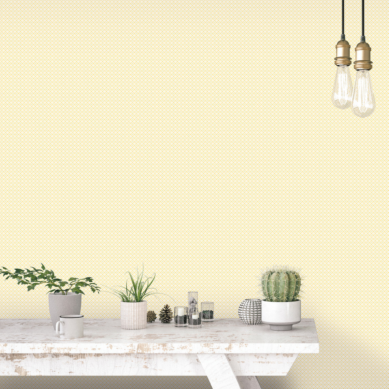 G45432 Leaf Dot Spot Just Kitchens Yellow and Green Wallpaper By Galerie