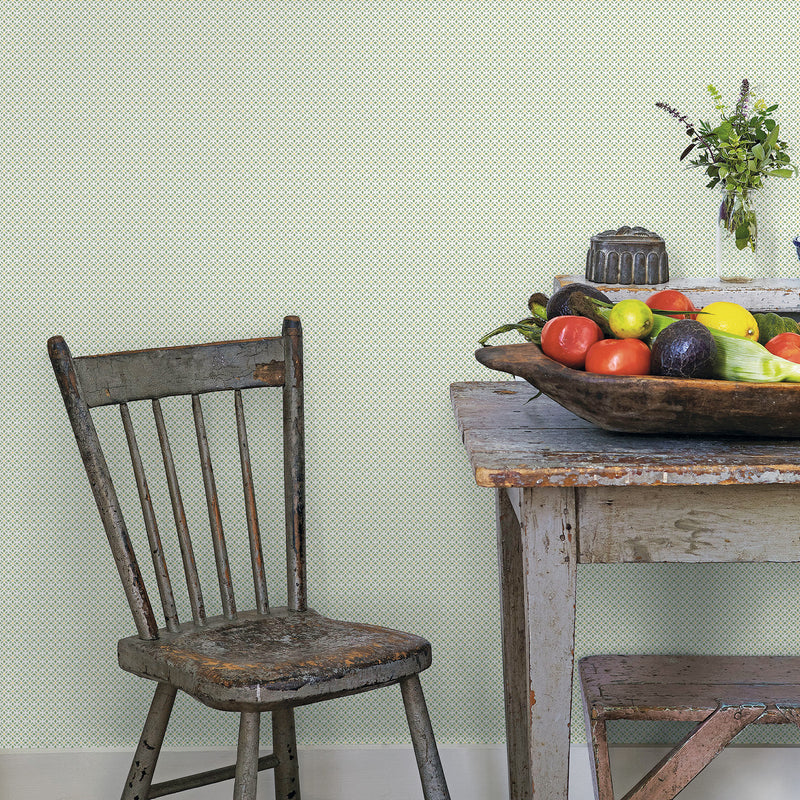 G45434 Leaf Dot Spot Just Kitchens Green and Yellow Wallpaper By Galerie