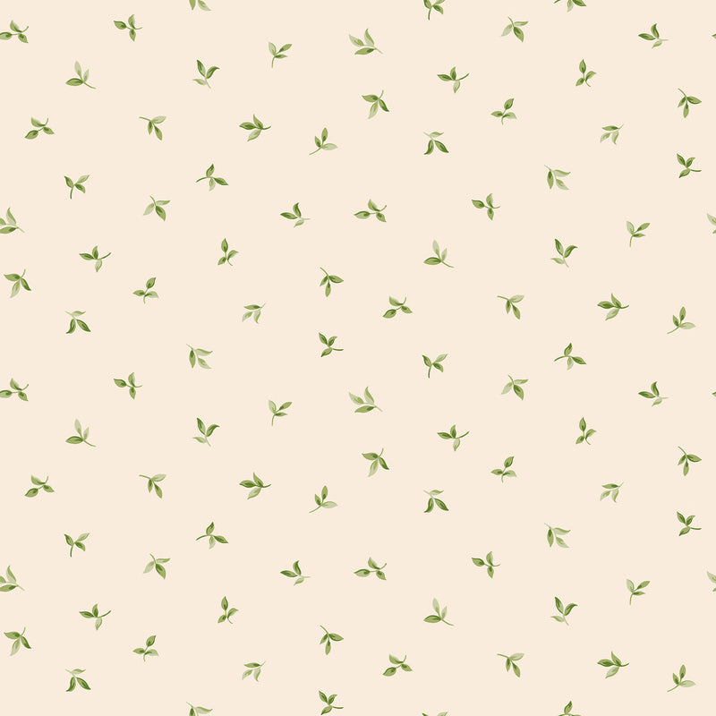 G45436 Leaf Toss Just Kitchens Taupe and Green Wallpaper By Galerie
