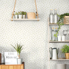 G45437 Leaf Toss Just Kitchens Green and White Wallpaper By Galerie