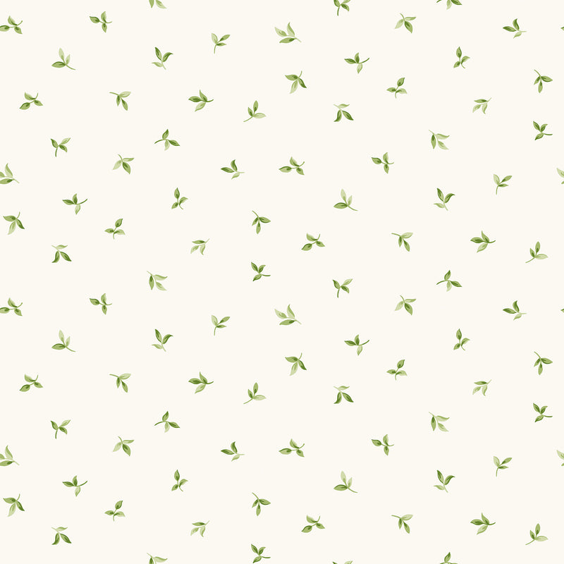 G45437 Leaf Toss Just Kitchens Green and White Wallpaper By Galerie