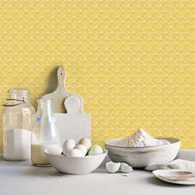 G45438 Lemon Scallop Just Kitchens Yellow Wallpaper By Galerie