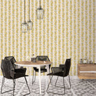 G45440 Lemon Stripe Just Kitchens Yellow and Beige Wallpaper By Galerie