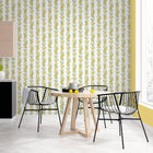 G45441 Lemon Stripe Just Kitchens Yellow, White and Green Wallpaper By Galerie