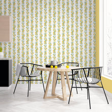 G45441 Lemon Stripe Just Kitchens Yellow, White and Green Wallpaper By Galerie