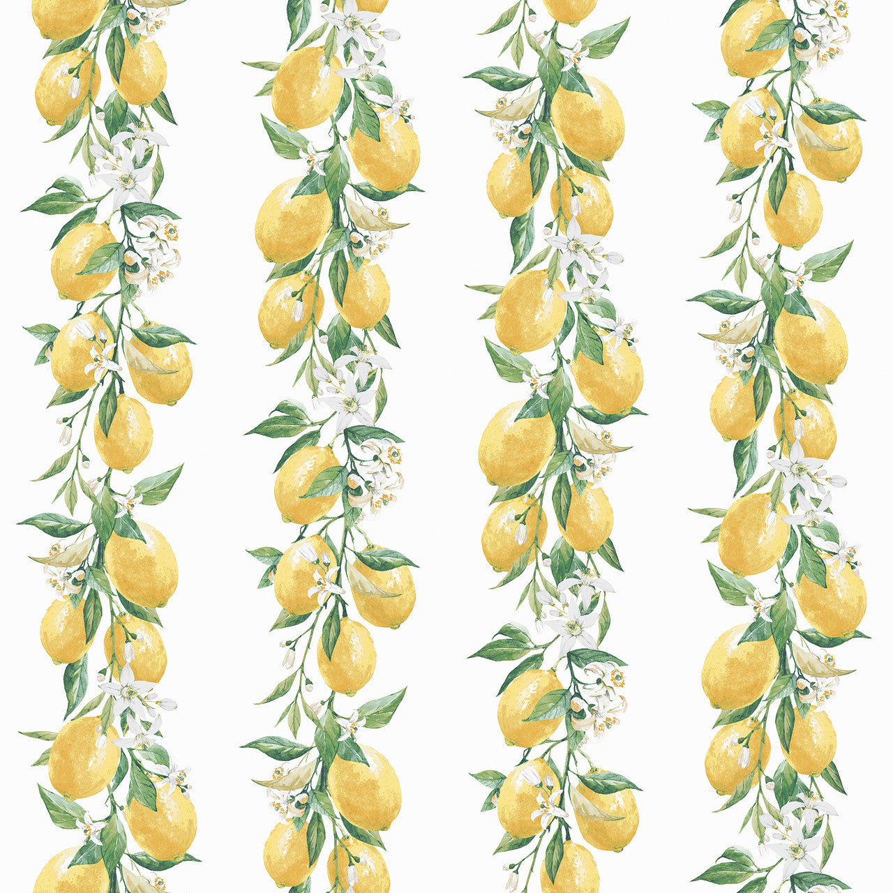 G45441 Lemon Stripe Just Kitchens Yellow, White and Green Wallpaper By Galerie