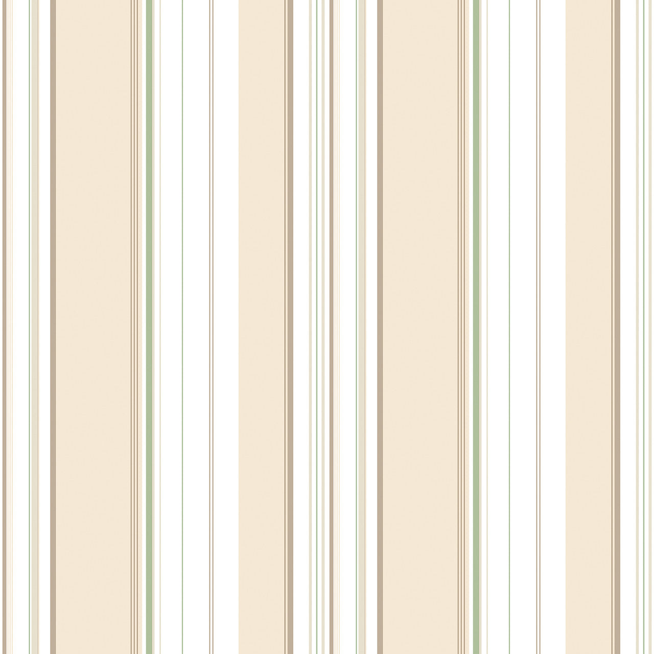 G45447 Multi Stripe Just Kitchens Taupe and Green Wallpaper By Galerie