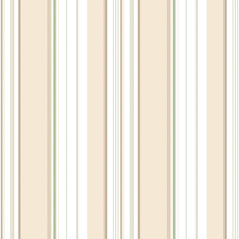 G45447 Multi Stripe Just Kitchens Taupe and Green Wallpaper By Galerie