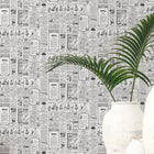 G45449 Newspaper Just Kitchens Black and White Wallpaper By Galerie