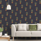 G45451 Pineapples Just Kitchens Navy Wallpaper By Galerie