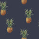 Pineapples Just Kitchens Navy Wallpaper By Galerie