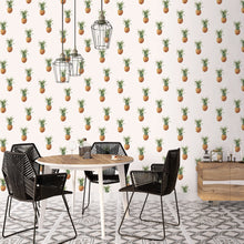 G45453 Pineapples Just Kitchens White, Green and Brown Wallpaper By Galerie