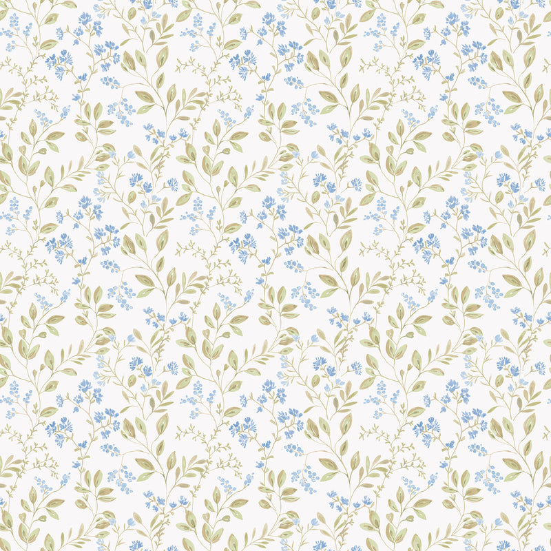 G45455 Spring leaf trail Just Kitchens Blue and Green Wallpaper By Galerie