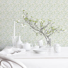 G45457 Spring leaf trail Just Kitchens Green and Blue Wallpaper By Galerie