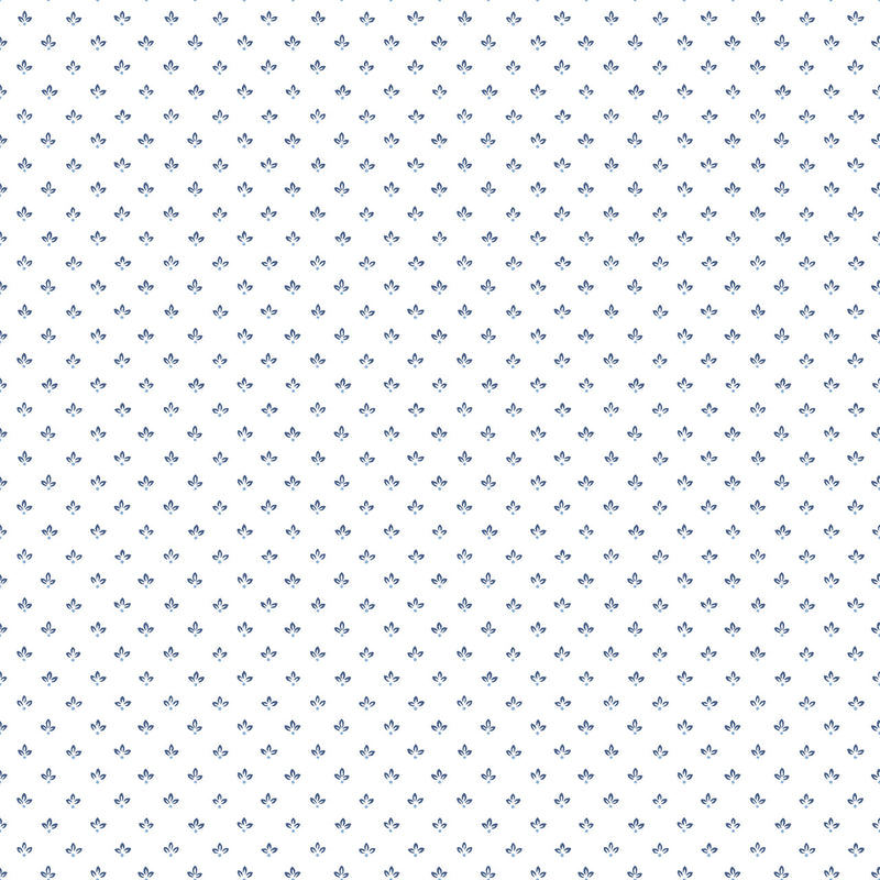 G45462 Tri Leaf Just Kitchens Navy and Blue Wallpaper By Galerie