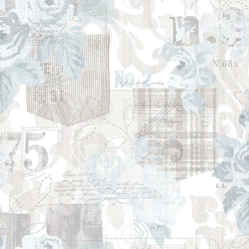 G56263 Denim Rose Floral Trail Nordic Elements Wallpaper by Galerie