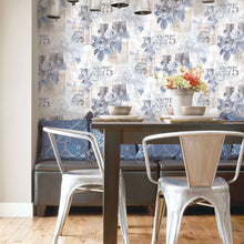 G56264 Denim Rose Floral Trail Nordic Elements Wallpaper by Galerie