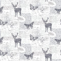 Stag Motif Nordic Elements Wallpaper by Galerie