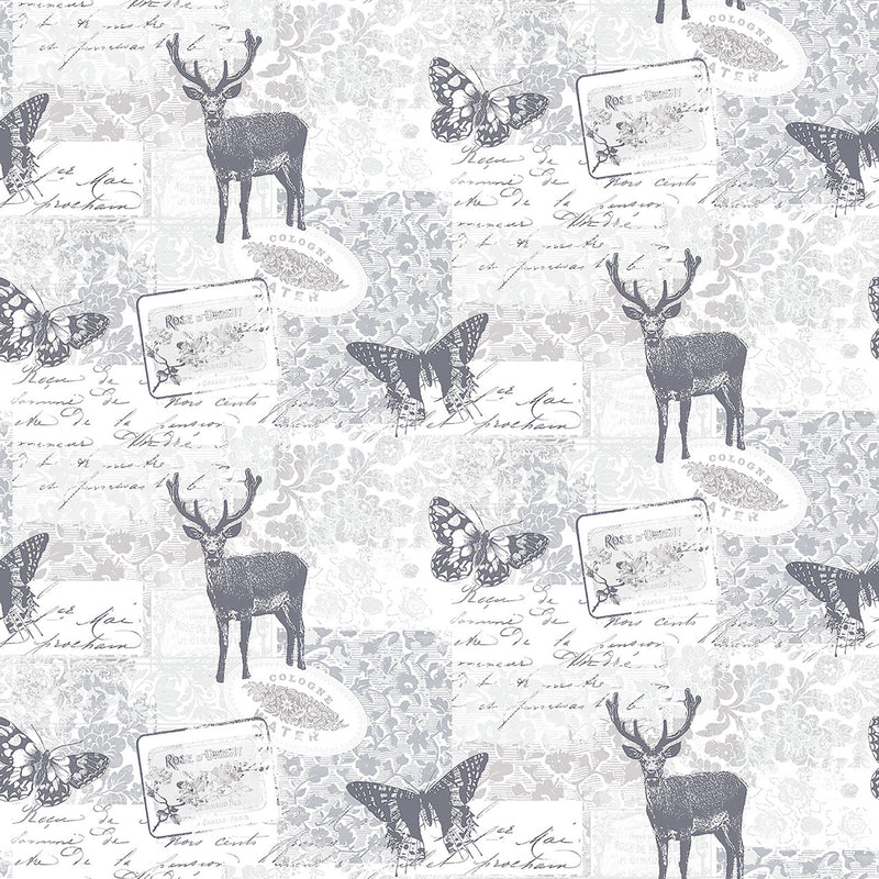 G56296 Stag Motif Nordic Elements Wallpaper by Galerie