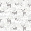 Stag Motif Nordic Elements Wallpaper by Galerie