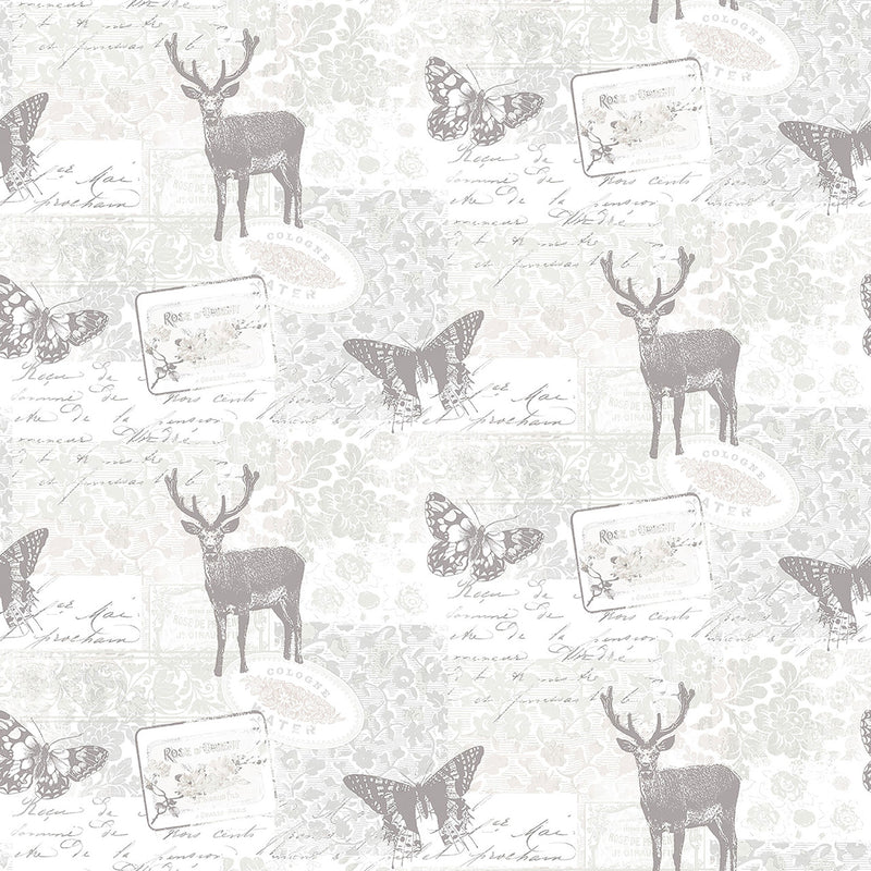 G56298 Stag Motif Nordic Elements Wallpaper by Galerie