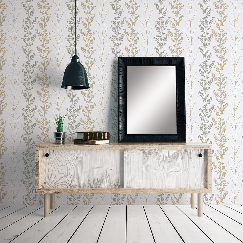 G56330 Branches Metallic Nordic Elements Wallpaper by Galerie