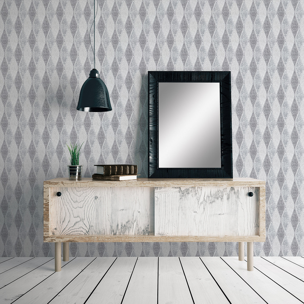 G56368 Teardrop Leaves Nordic Elements Wallpaper by Galerie