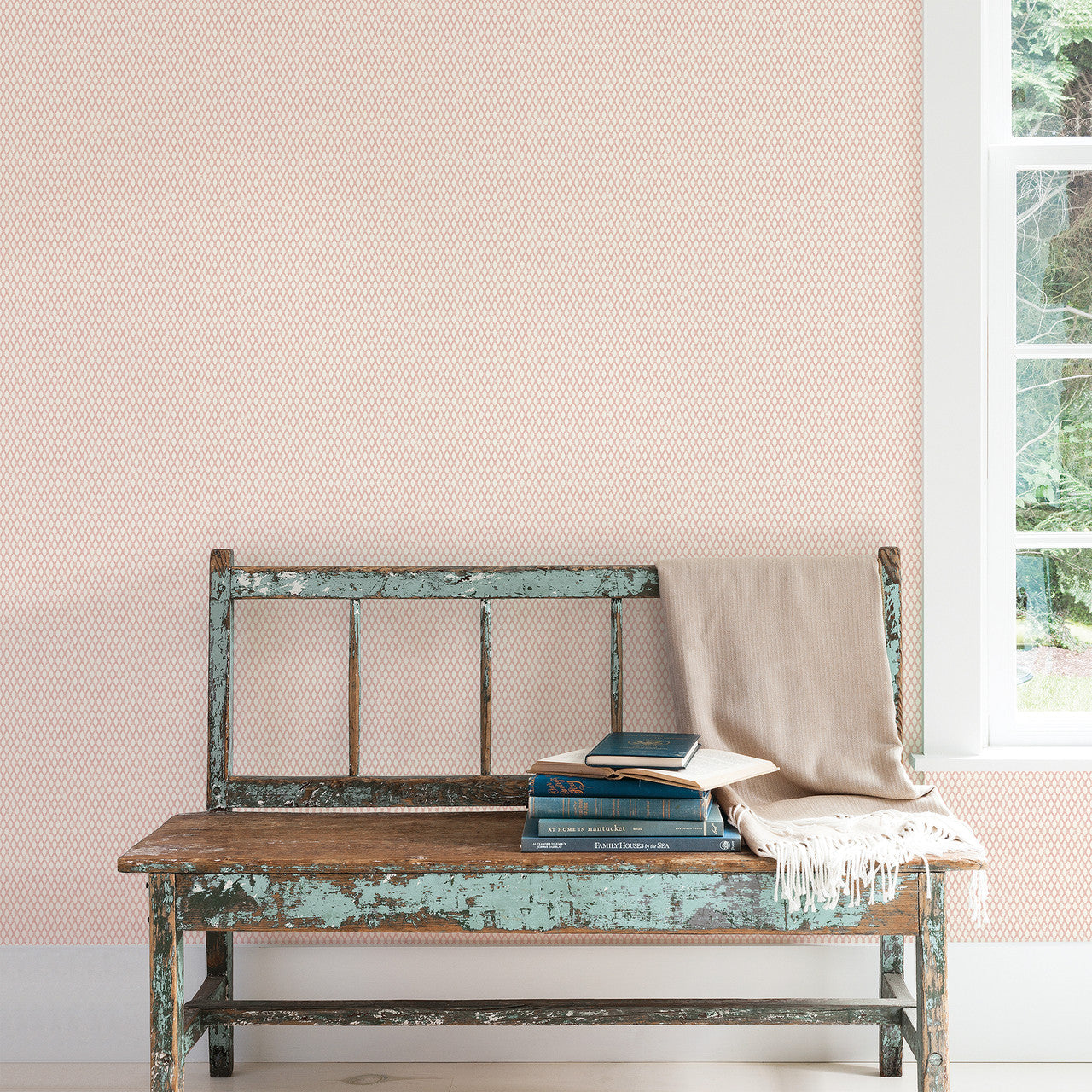 G56654 Double Links Small Prints Cranberry Wallpaper By Galerie