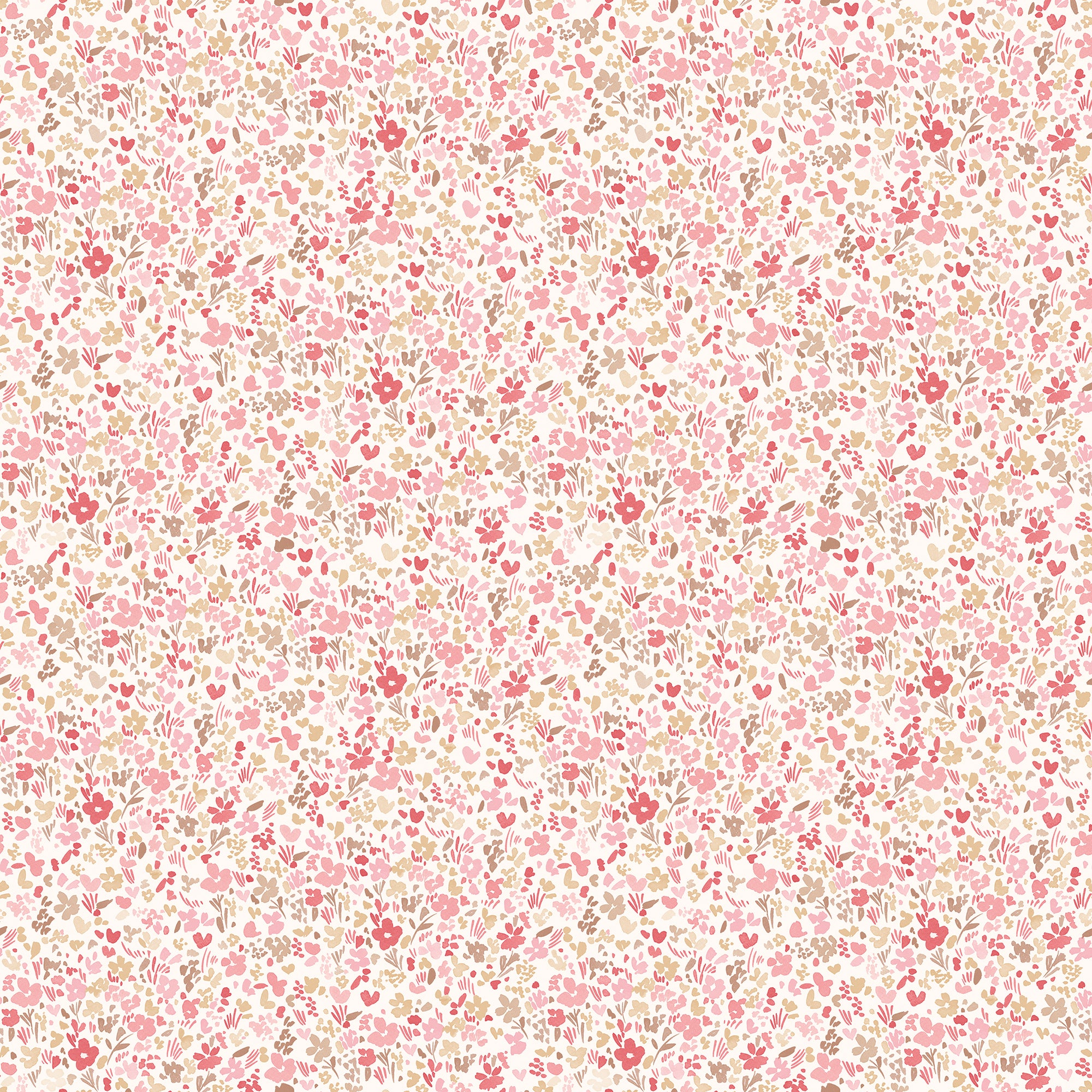 G56666 Mini Mod Floral Small Prints Cranberry and Tan Wallpaper By Galerie