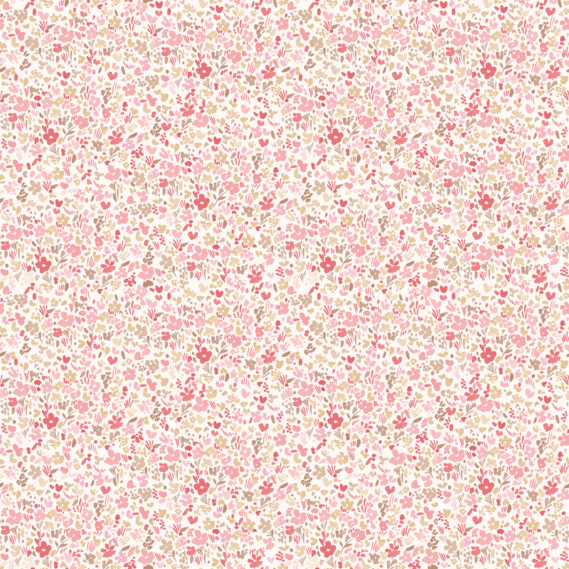 G56666 Mini Mod Floral Small Prints Cranberry and Tan Wallpaper By Galerie