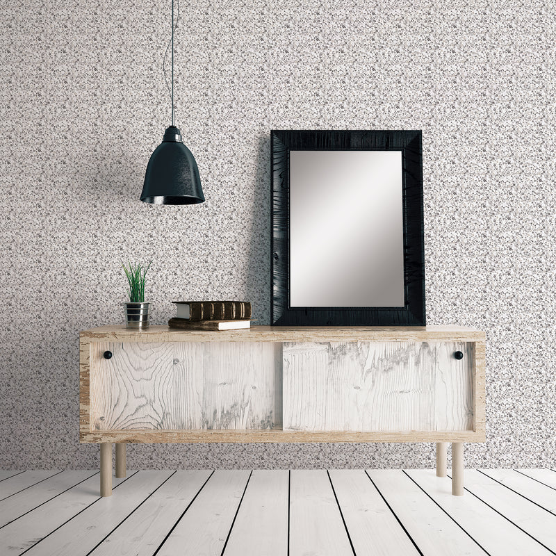G56667 Mini Mod Floral Small Prints Grey and Black Wallpaper By Galerie