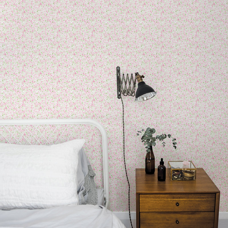 G56669 Mini Mod Floral Small Prints Pink and Green Wallpaper By Galerie