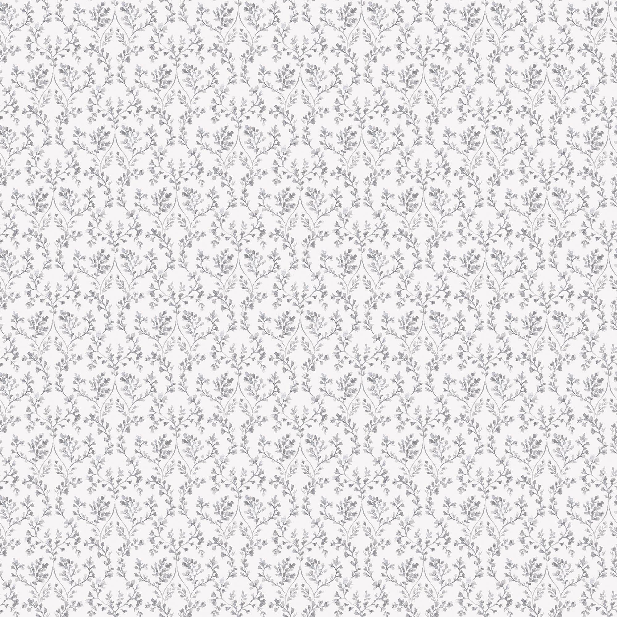 G56678 Ogee Floral Small Prints Black and Grey Wallpaper By Galerie