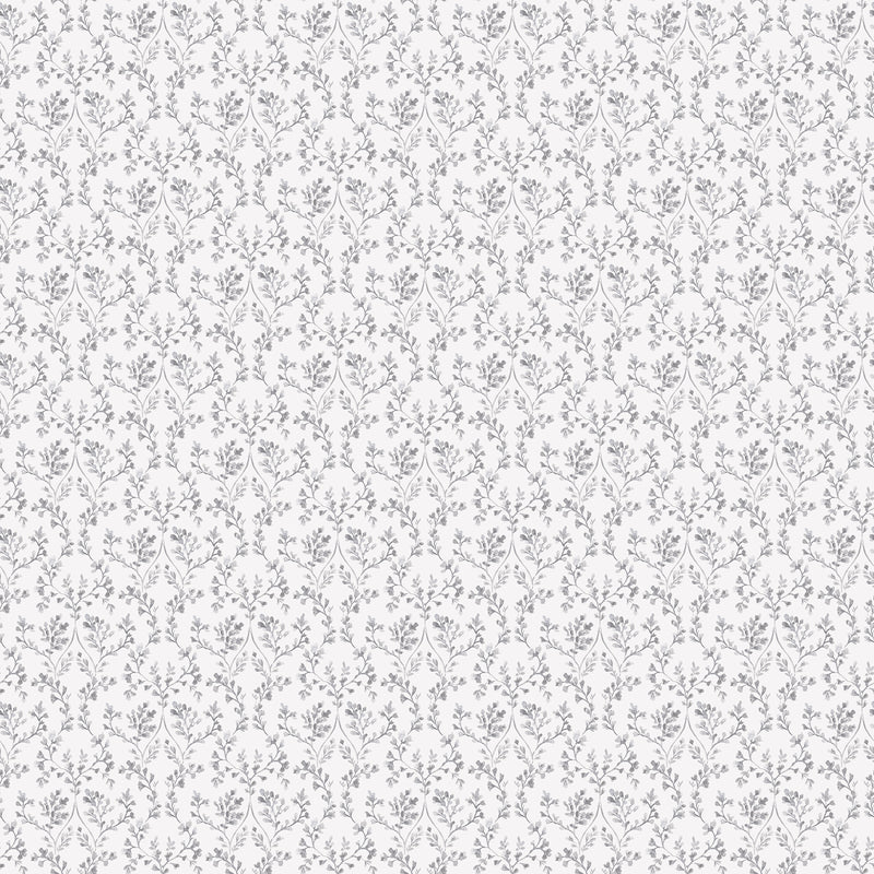 G56678 Ogee Floral Small Prints Black and Grey Wallpaper By Galerie