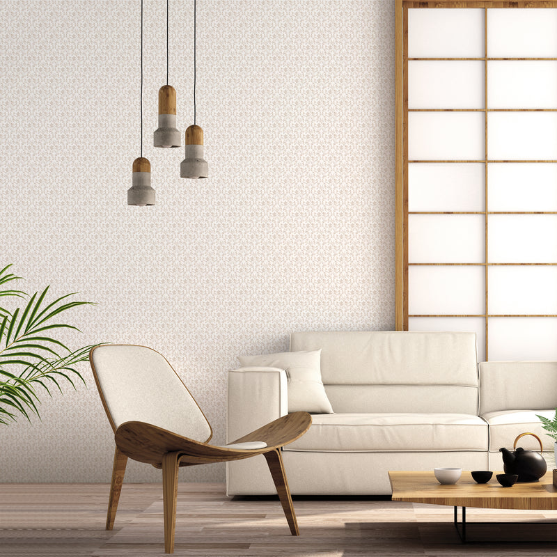 G56682 Ogee Floral Small Prints Taupe Wallpaper By Galerie