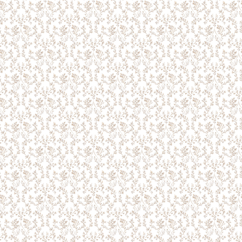 G56682 Ogee Floral Small Prints Taupe Wallpaper By Galerie