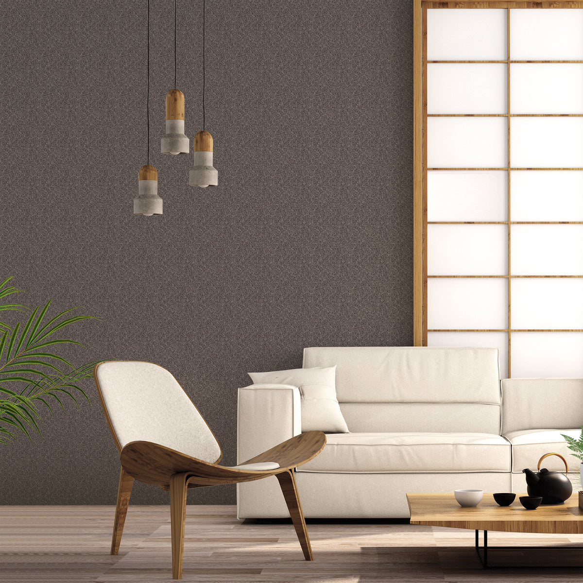 Stencil Leaf Small Prints Black Wallpaper By Galerie