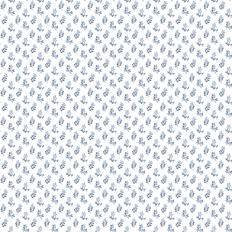 G56708 Vintage Bud Small Prints Blue and Navy Wallpaper By Galerie