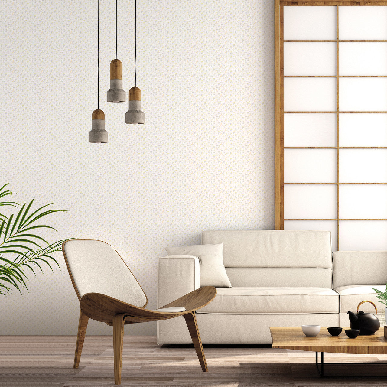 G56711 Vintage Bud Small Prints Yellow and Grey Wallpaper By Galerie