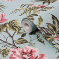 Birds & Blooms Duck Egg Wallpaper by Next