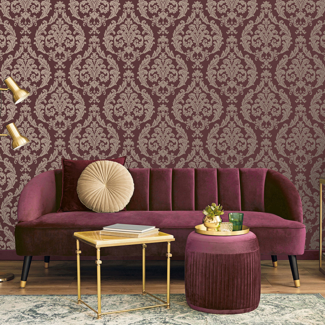 G67611 Silk Damask Palazzo 2 Wallpaper By Galerie