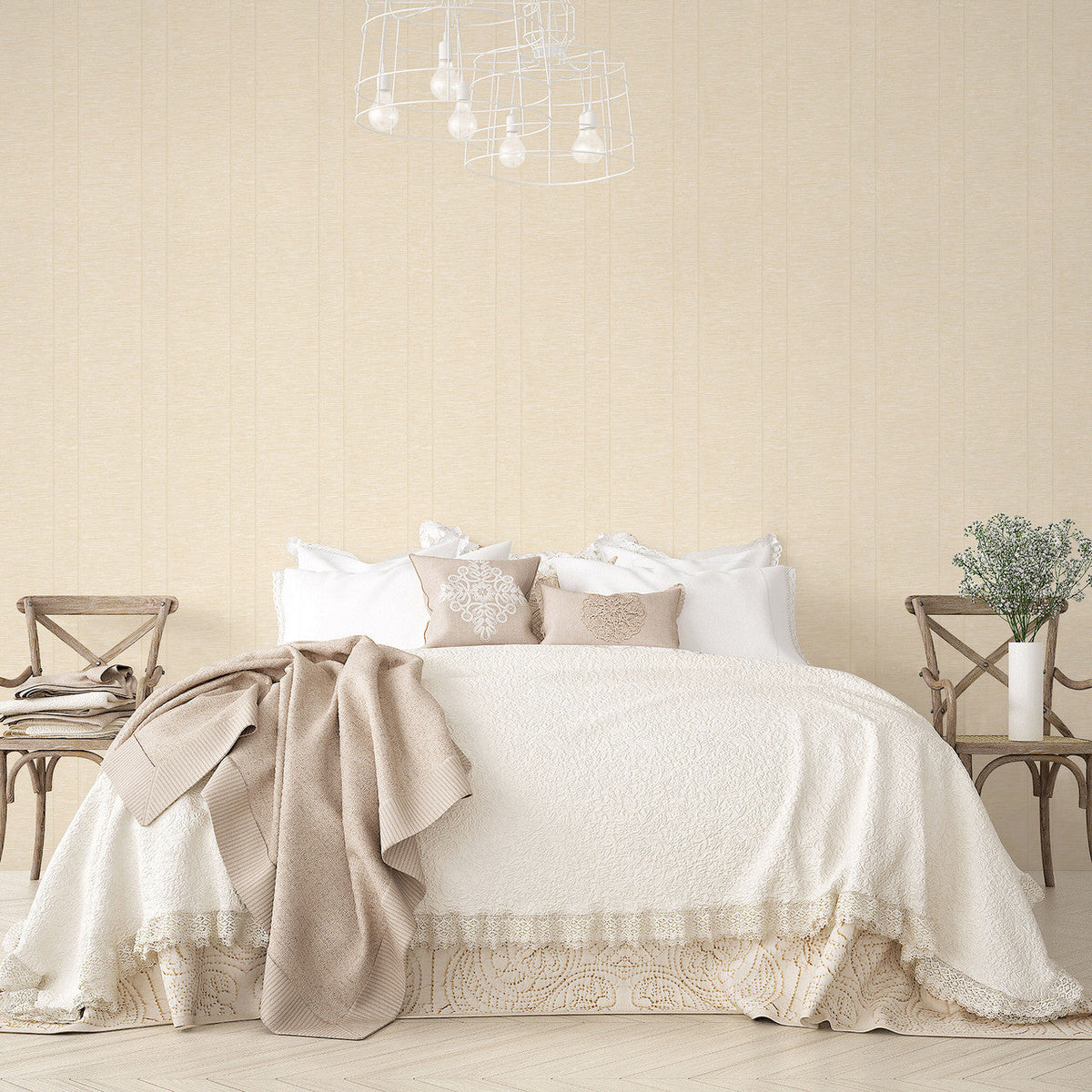 G67637 Pleated Stripe Palazzo 2 Wallpaper By Galerie