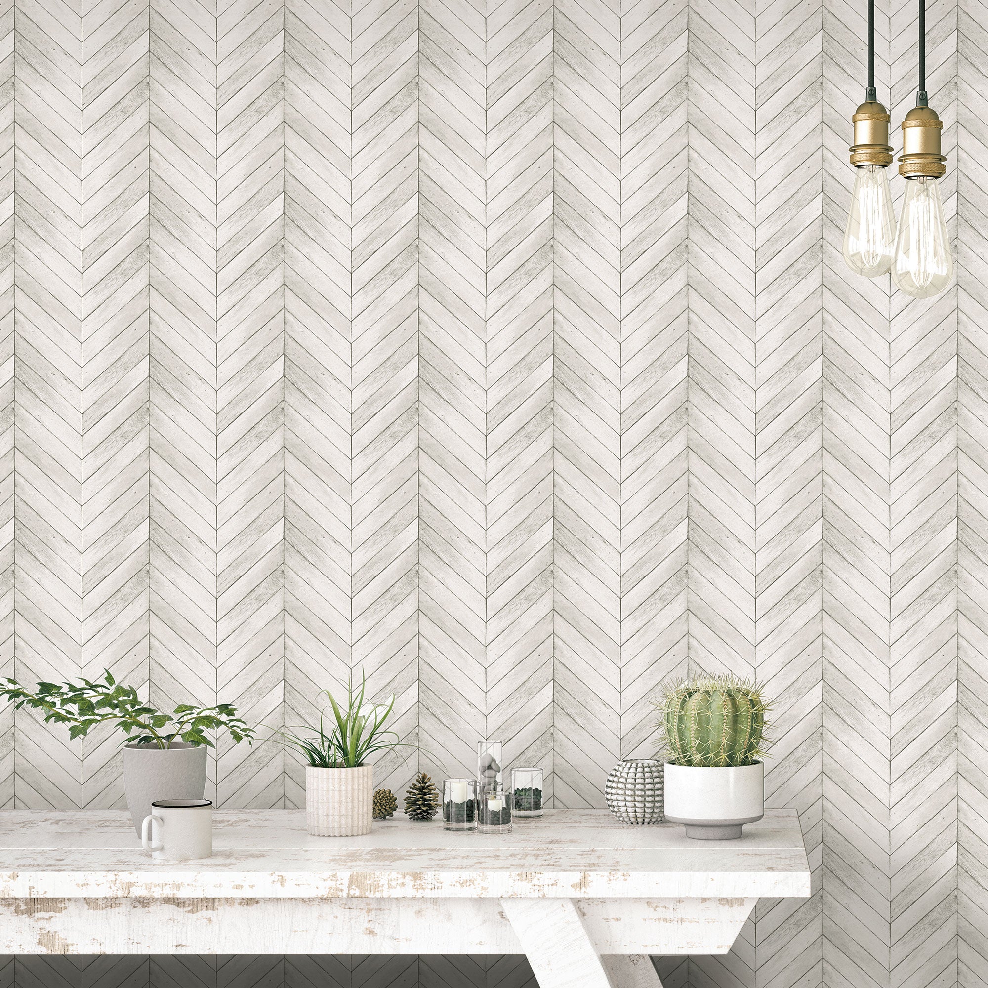 G68000 Herringbone Natural FX 2 Wallpaper By Galerie