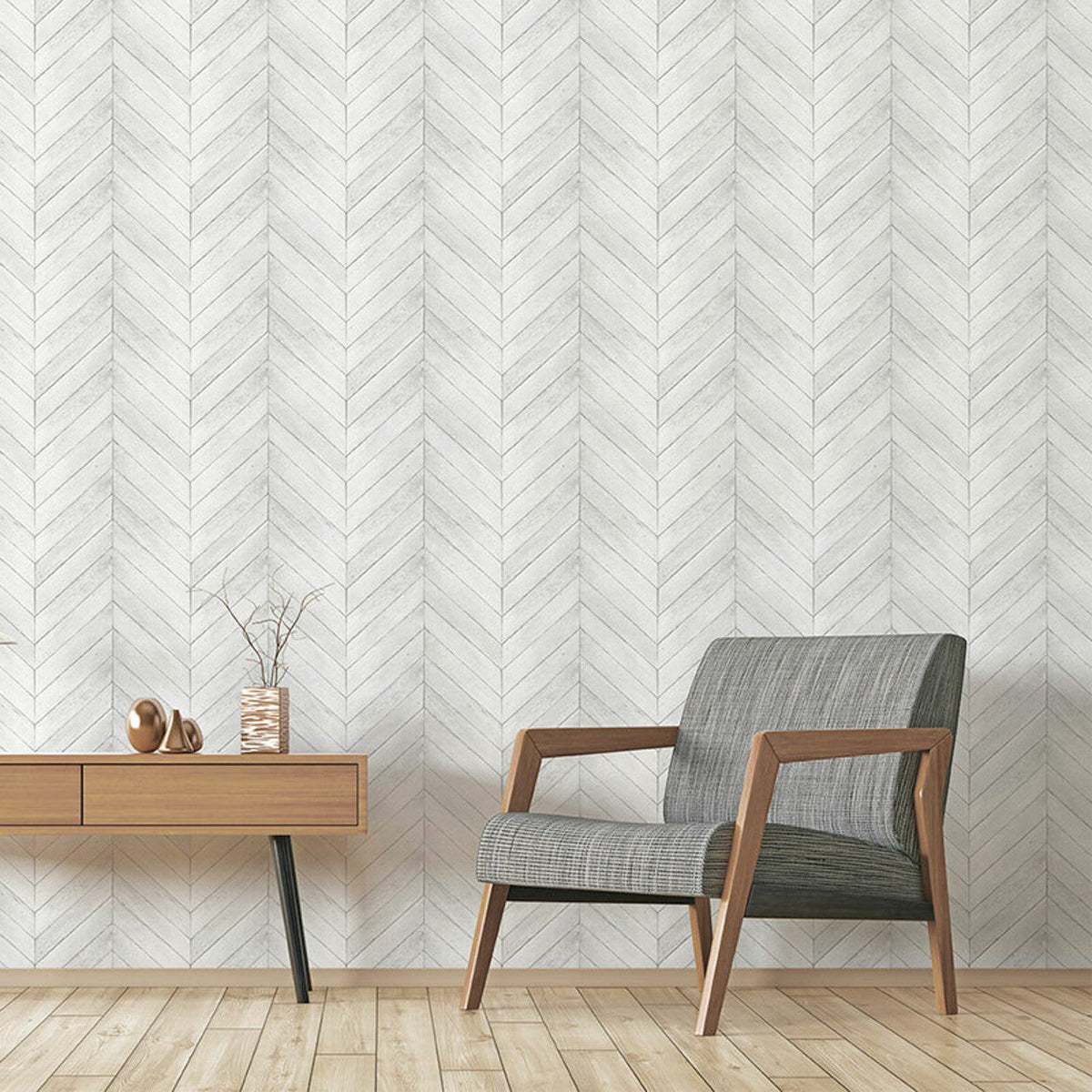 Herringbone Natural FX 2 Wallpaper By Galerie